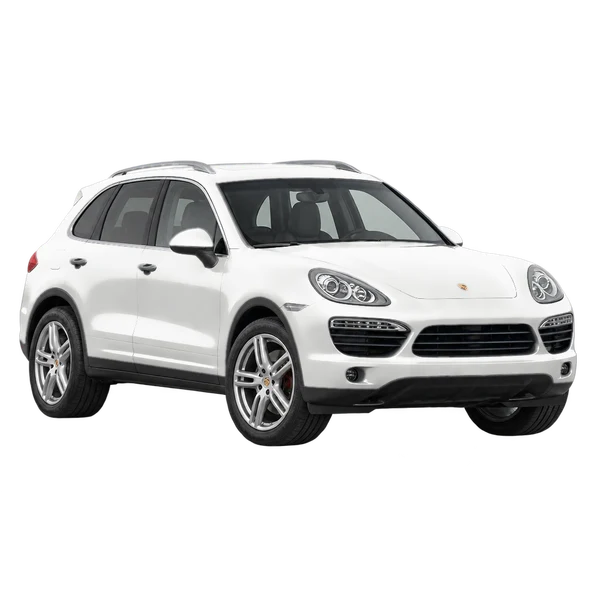 Porsche Cayenne 2011 blanc, vue trois-quarts avant (orienté vers la gauche)