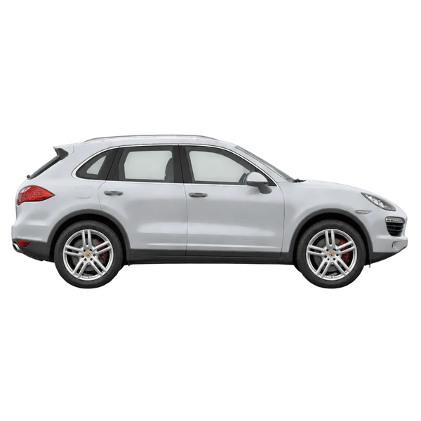 Porsche Cayenne 2014 argent, vue profil (tourné vers la droite)