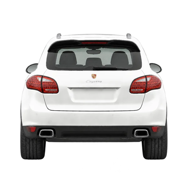 Porsche Cayenne 2017 باللون أبيض، منظر من الخلف