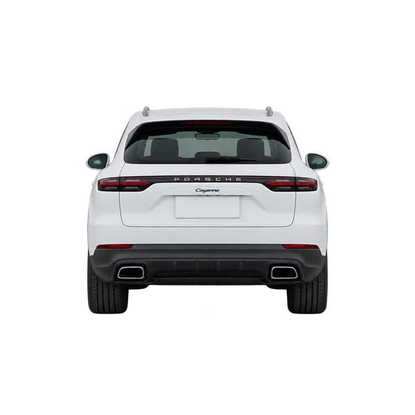 2019 Porsche Cayenne in weiß, Ansicht: Heck