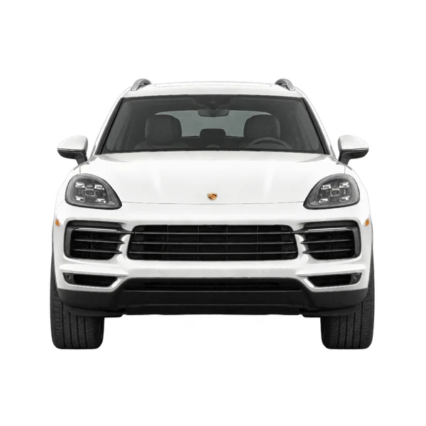 Porsche Cayenne 2021 باللون أبيض، منظر أمامي