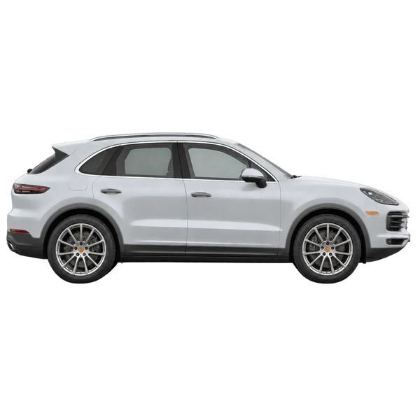 2023 Porsche Cayenne in Silber, Ansicht: Seite (nach rechts gewandt)