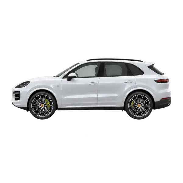 Porsche Cayenne 2026 en plateado, vista lateral (mirando a la izquierda)