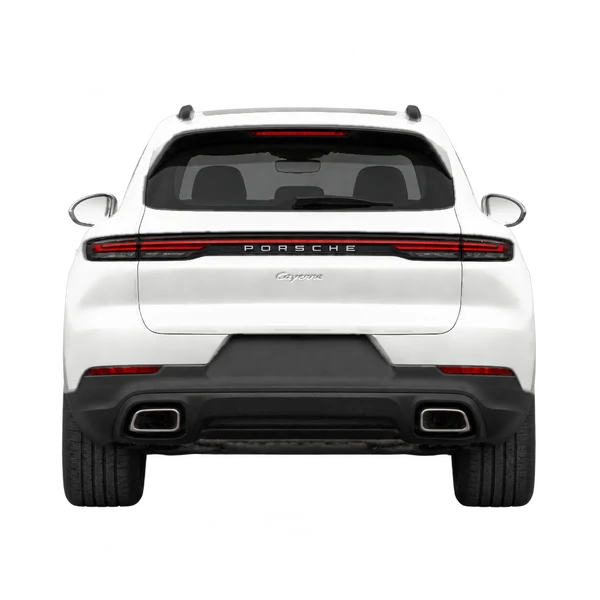 Porsche Cayenne 2026 en blanco, vista trasera