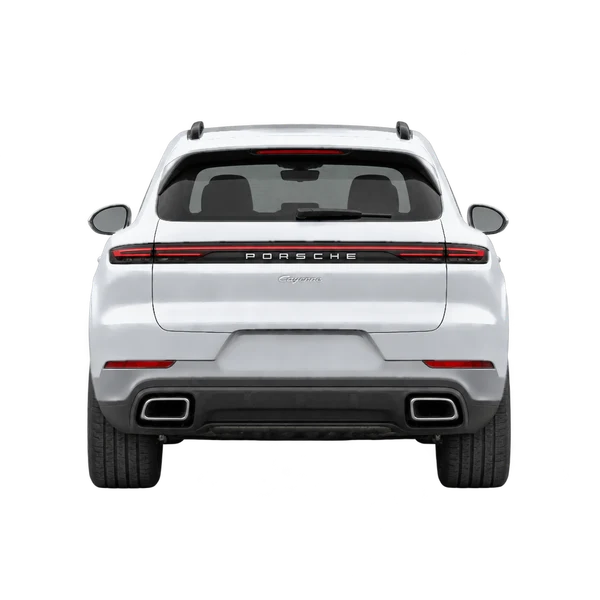 Porsche Cayenne 2027 en plateado, vista trasera