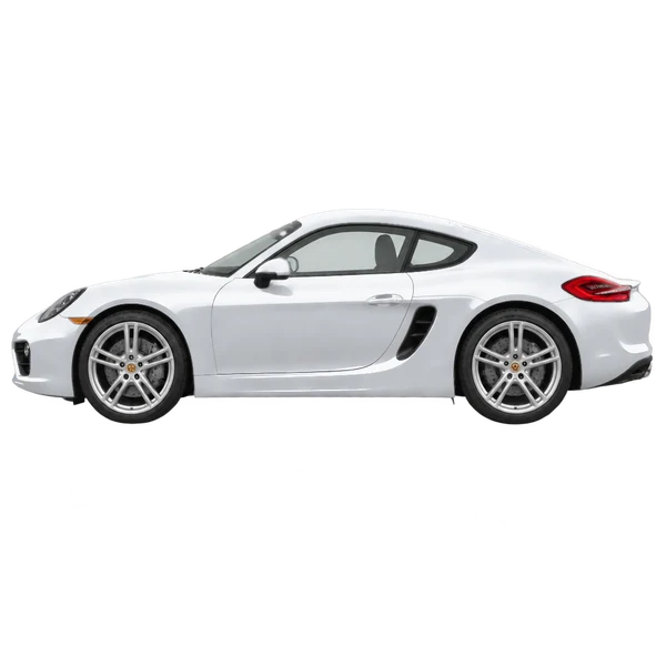2014 Porsche Cayman in Silber, Ansicht: Seite (nach links gerichtet)
