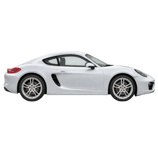 2014 Porsche Cayman in Silber, Ansicht: Seite (nach rechts gewandt)