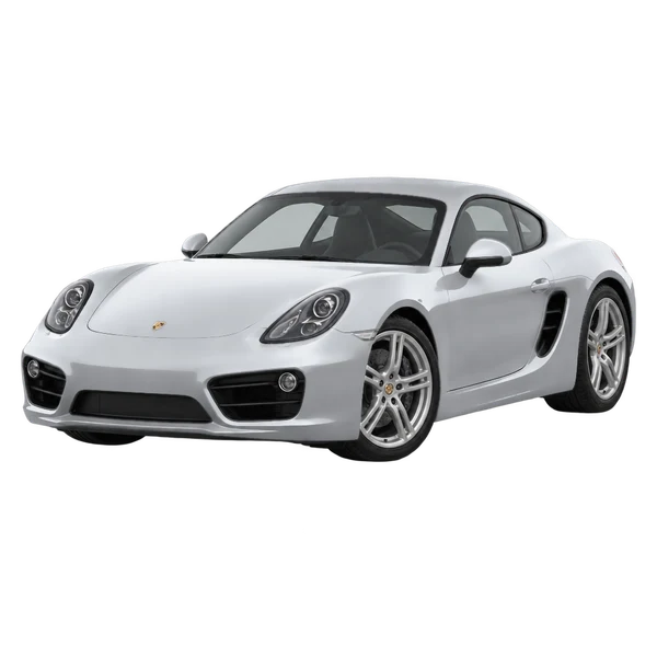 2015 Porsche Cayman in Silber, Ansicht: Dreiviertelansicht vorne (nach links gerichtet)