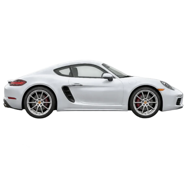 2017 Porsche Cayman in Silber, Ansicht: Seite (nach rechts gewandt)