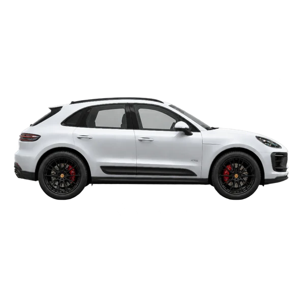 2026 Porsche Macan GTS in Silber, Ansicht: Seite (nach rechts gewandt)