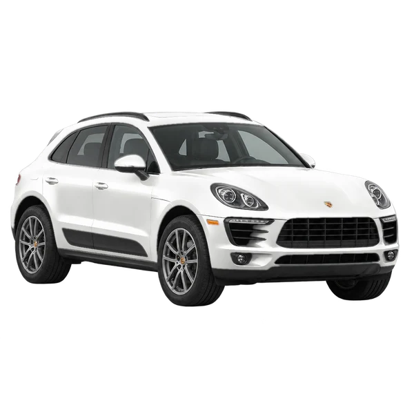 2016 Porsche Macan in weiß, Ansicht: Dreiviertelansicht vorne (nach links gerichtet)