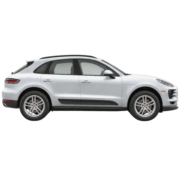 2021 Porsche Macan in Silber, Ansicht: Seite (nach rechts gewandt)