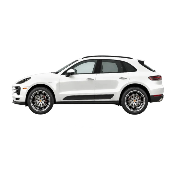 2025 Porsche Macan in weiß, Ansicht: Seite (nach links gerichtet)
