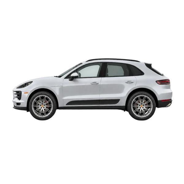 シルバーの2027 Porsche Macan(側面(左向き)ビュー)