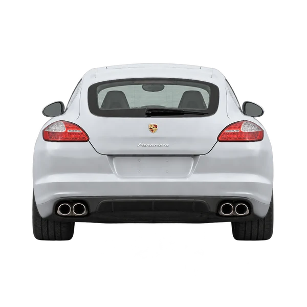 Porsche Panamera 2010 باللون فضي، منظر من الخلف
