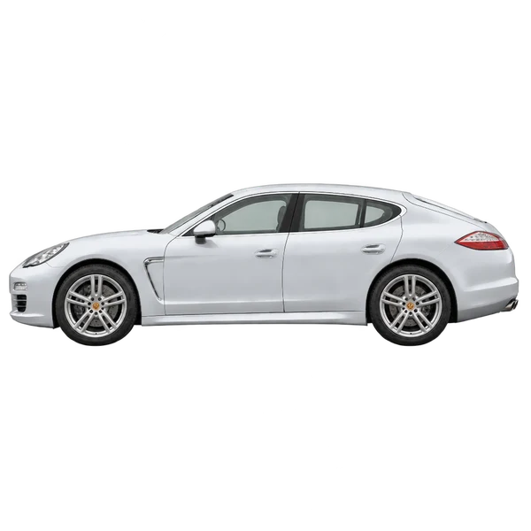 Porsche Panamera 2012 باللون فضي، منظر جانبي (متجه إلى اليسار)