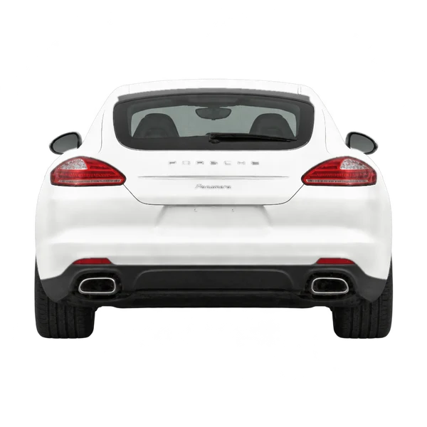 Porsche Panamera 2015 باللون أبيض، منظر من الخلف