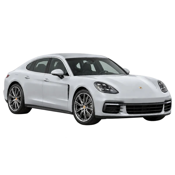 2021 Porsche Panamera in Silber, Ansicht: Dreiviertelansicht vorne (nach rechts)