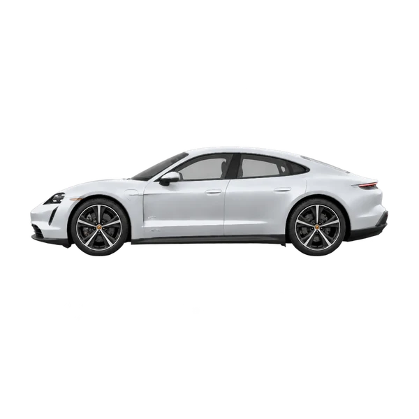 2026 Porsche Taycan 4S in Silber, Ansicht: Seite (nach links gerichtet)