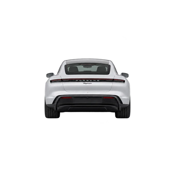 white 2021 Porsche Taycan rear view