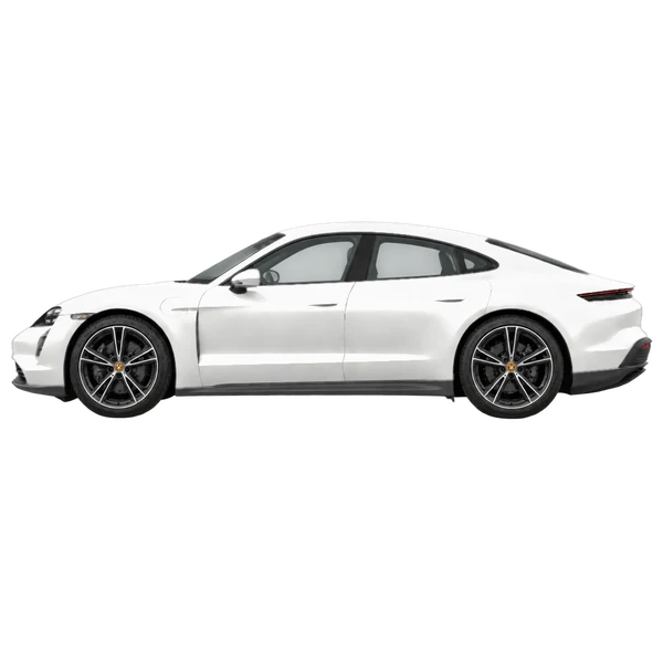ホワイトの2027 Porsche Taycan(側面(左向き)ビュー)