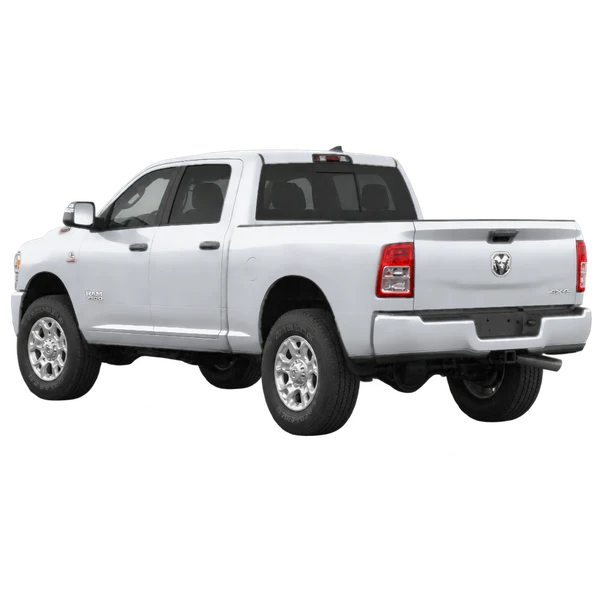 2025 Ram 2500 in Silber, Ansicht: Dreiviertelansicht von hinten (nach links gerichtet)