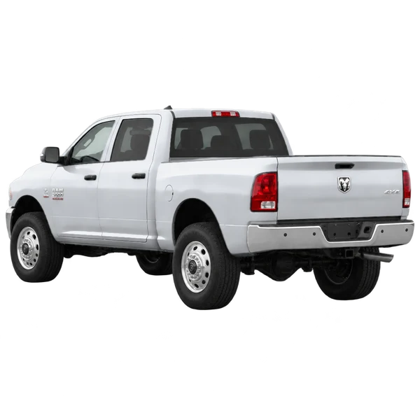 2012 Ram 3500 in Silber, Ansicht: Dreiviertelansicht von hinten (nach links gerichtet)