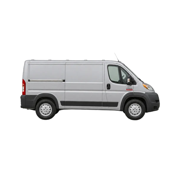 Ram ProMaster 1500 2014 en plateado, vista lateral (hacia la derecha)