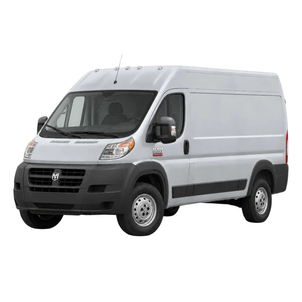 シルバーの2014 Ram ProMaster 2500(フロントスリークォーター(左向き)ビュー)