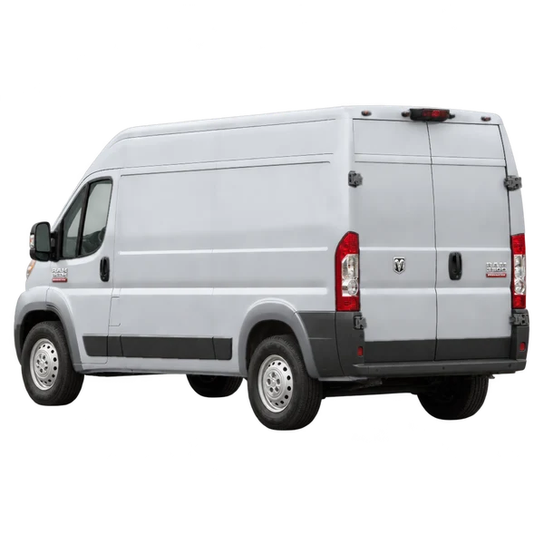 Ram ProMaster 3500 2016 argent, vue trois-quarts arrière (orienté vers la gauche)
