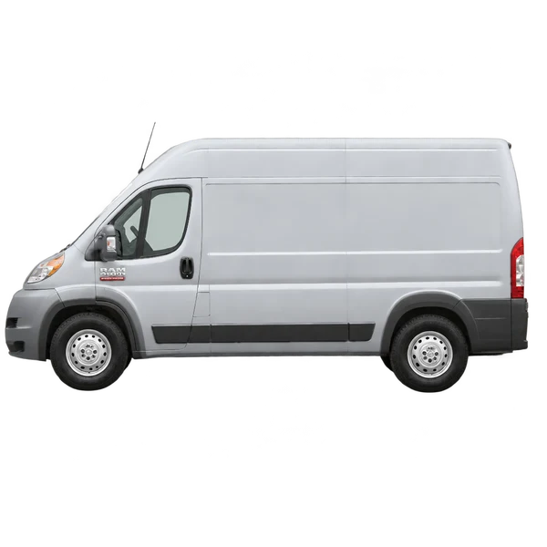 2017 Ram ProMaster 3500 in Silber, Ansicht: Seite (nach links gerichtet)