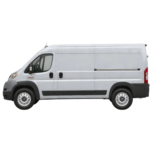 2023 Ram ProMaster 3500 in Silber, Ansicht: Seite (nach links gerichtet)
