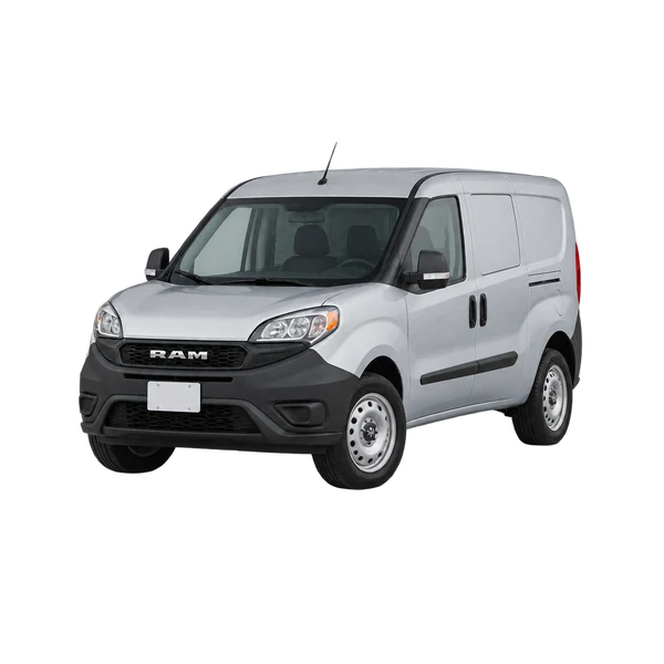 シルバーの2025 Ram Promaster City（フロントスリークォーター(左向き)ビュー）