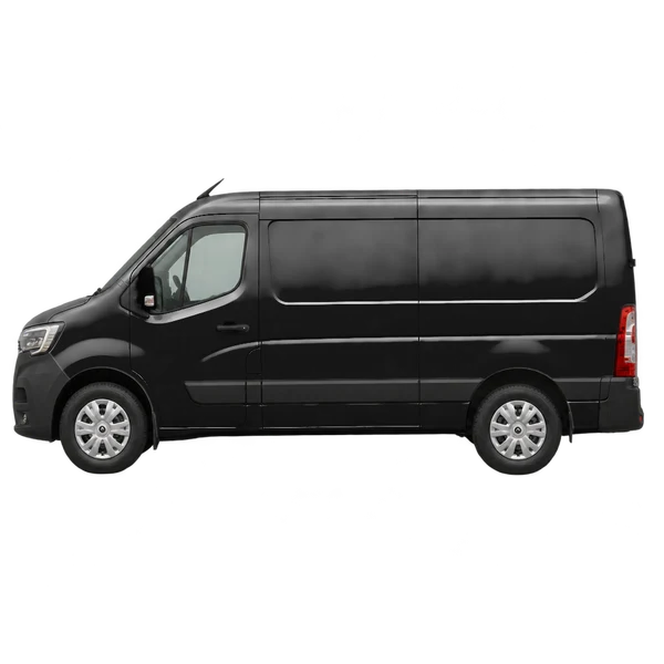 Renault Trucks Master 2024 en negro, vista lateral (mirando a la izquierda)