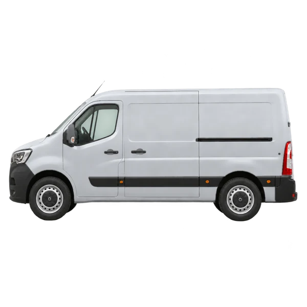 Renault Trucks Master 2025 prata, vista lateral (voltada para a esquerda)