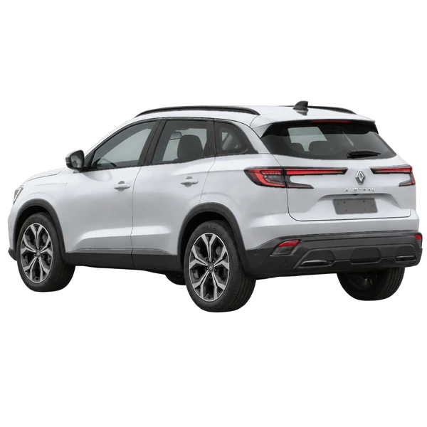 Renault Austral 2022 prata, vista três quartos traseira (voltada para a esquerda)
