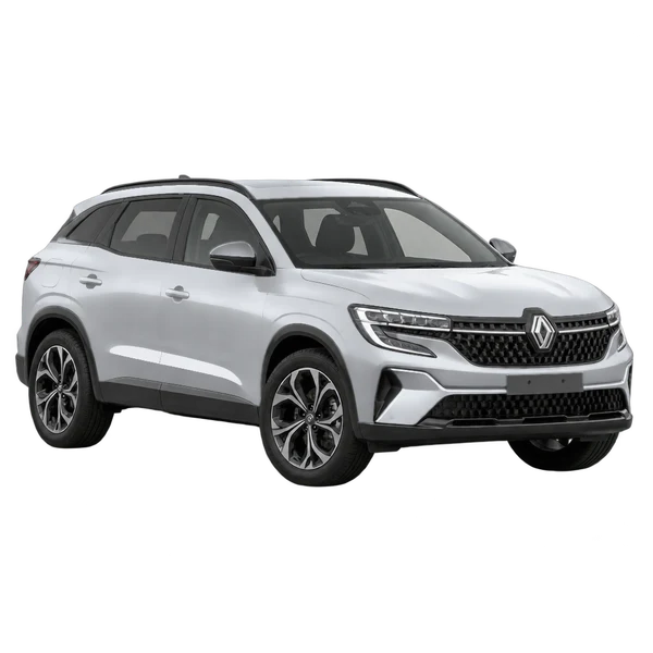 Renault Austral 2023 باللون فضي، منظر منظر أمامي بزاوية ثلاثة أرباع (متجه لليسار)