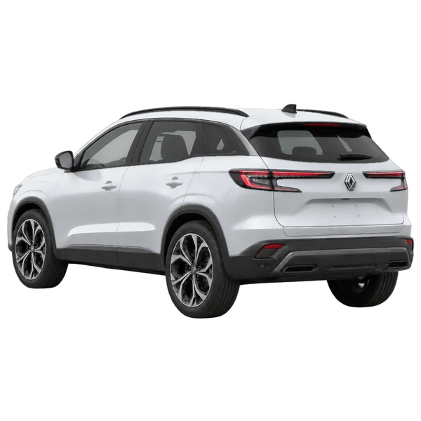 Renault Austral 2023 prata, vista três quartos traseira (voltada para a esquerda)