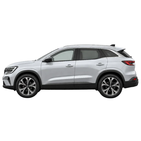 Renault Austral 2026 باللون فضي، منظر جانبي (متجه إلى اليسار)