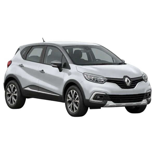 シルバーの2018 Renault Captur(フロントスリークォーター(左向き)ビュー)