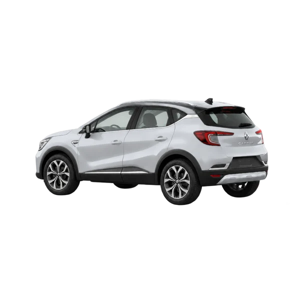 Renault Captur 2024 argent, vue trois-quarts arrière (orienté vers la gauche)