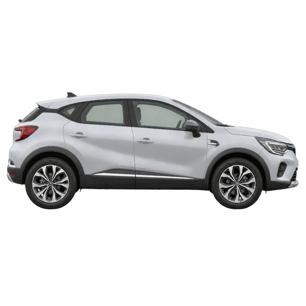 Renault Captur 2025 prata, vista lateral (voltada para a direita)