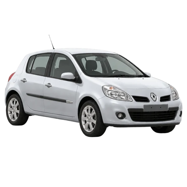 2010 Renault Clio in Silber, Ansicht: Dreiviertelansicht vorne (nach links gerichtet)