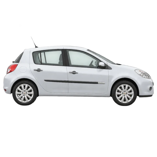 シルバーの2012 Renault Clio（側面（右向き）ビュー）