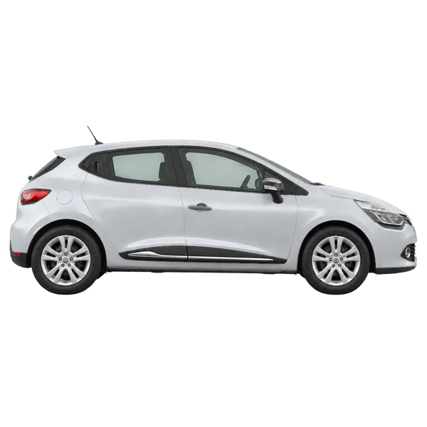 Renault Clio 2013 prata, vista lateral (voltada para a direita)