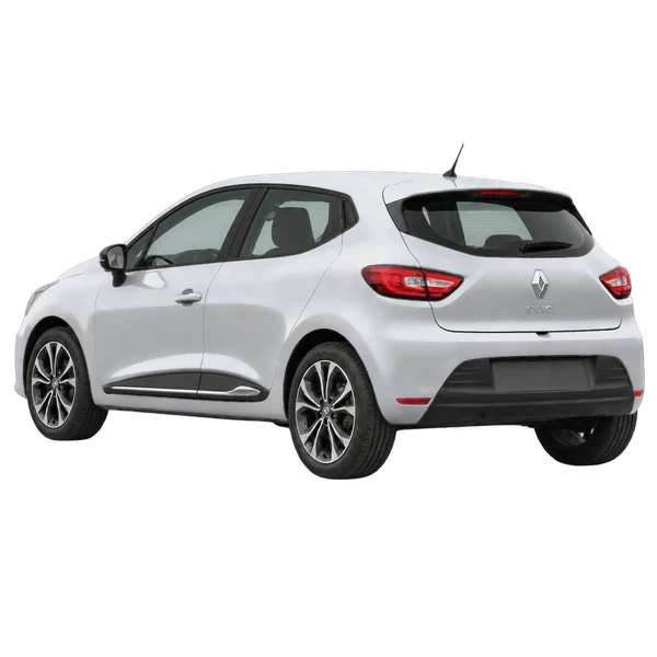 2019 Renault Clio in Silber, Ansicht: Dreiviertelansicht von hinten (nach links gerichtet)