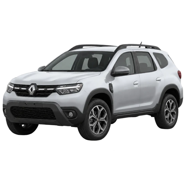 2026 Renault Duster in Silber, Ansicht: Dreiviertelansicht vorne (nach links gerichtet)