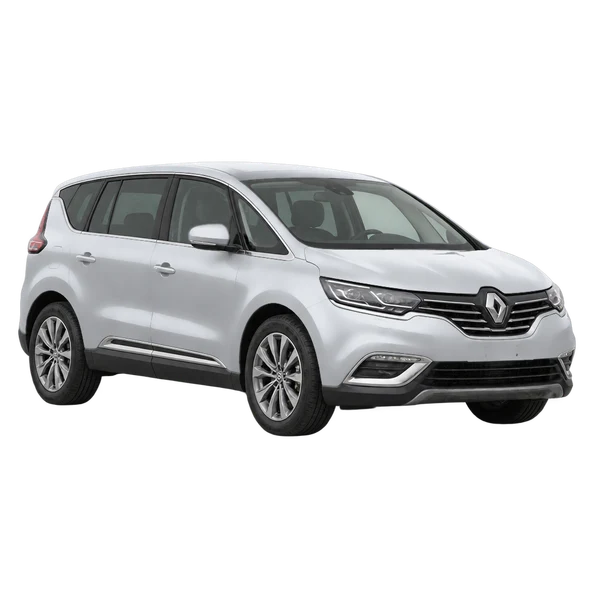 Renault Espace 2016 prata, vista dianteira em três quartos (voltada para a esquerda)