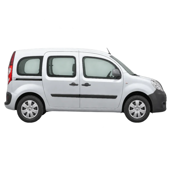 Renault Kangoo 2011 prata, vista lateral (voltada para a direita)