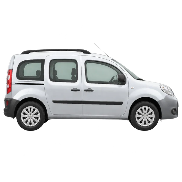 Renault Kangoo 2013 باللون فضي، منظر منظر جانبي (باتجاه اليمين)